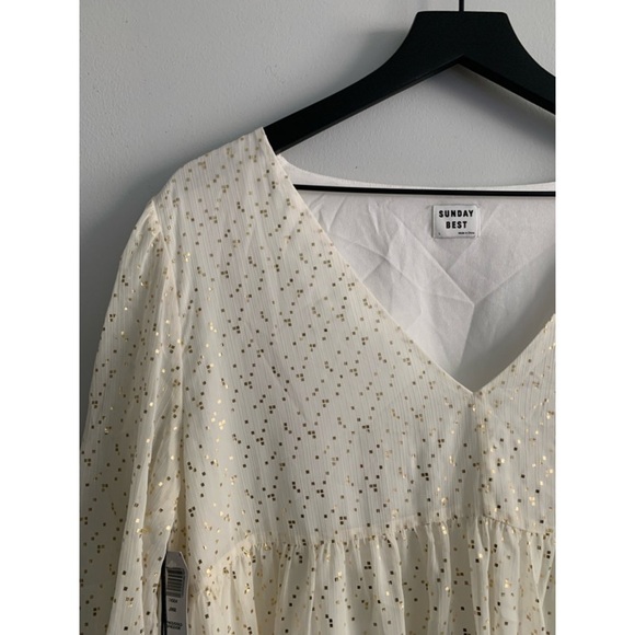 NEW ARITZIA SUNDAY BEST Gold & White Jinx Dress - Picture 3 of 3